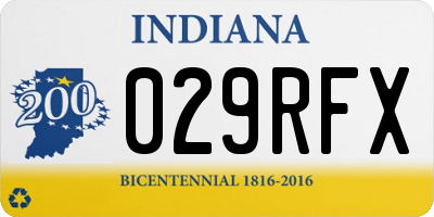 IN license plate 029RFX