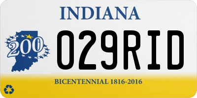 IN license plate 029RID