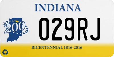 IN license plate 029RJ