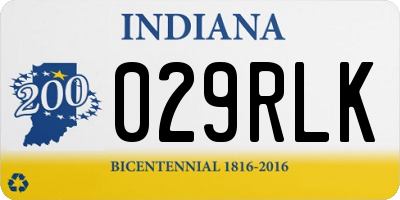IN license plate 029RLK