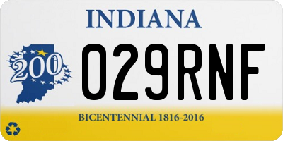 IN license plate 029RNF