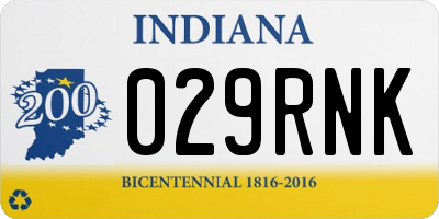 IN license plate 029RNK