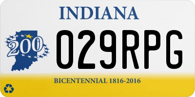 IN license plate 029RPG