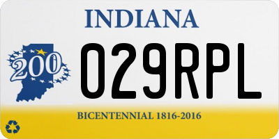 IN license plate 029RPL