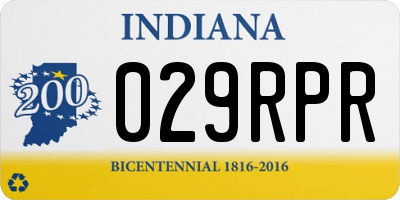 IN license plate 029RPR