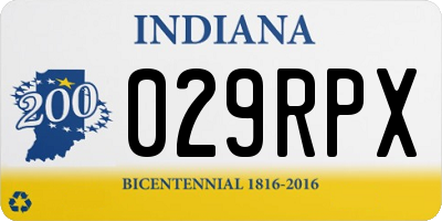IN license plate 029RPX