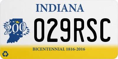 IN license plate 029RSC
