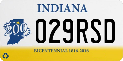 IN license plate 029RSD