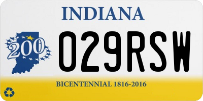 IN license plate 029RSW