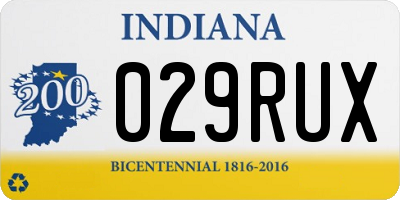 IN license plate 029RUX
