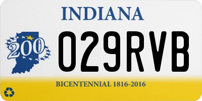 IN license plate 029RVB