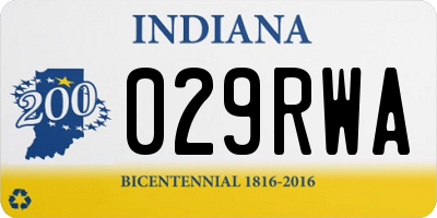 IN license plate 029RWA