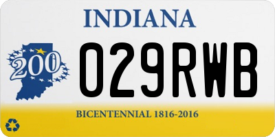 IN license plate 029RWB