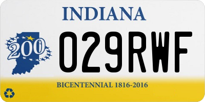 IN license plate 029RWF