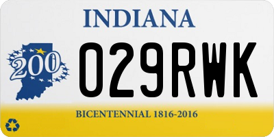 IN license plate 029RWK