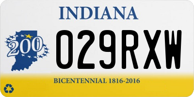 IN license plate 029RXW