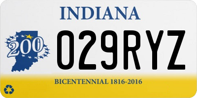 IN license plate 029RYZ