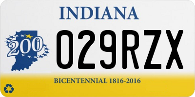 IN license plate 029RZX