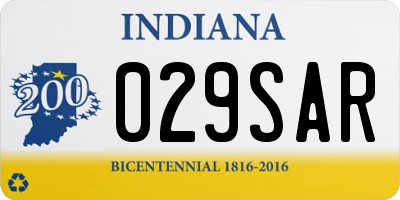 IN license plate 029SAR
