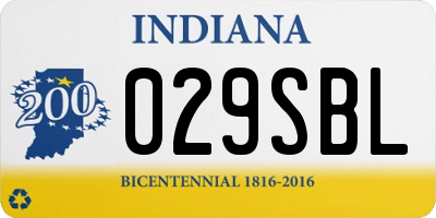 IN license plate 029SBL