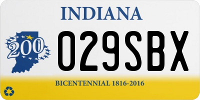 IN license plate 029SBX