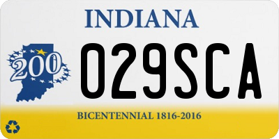 IN license plate 029SCA