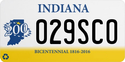 IN license plate 029SCO