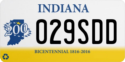 IN license plate 029SDD
