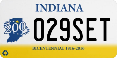 IN license plate 029SET