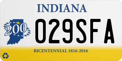 IN license plate 029SFA