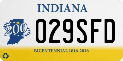 IN license plate 029SFD