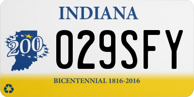 IN license plate 029SFY