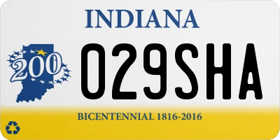 IN license plate 029SHA