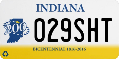 IN license plate 029SHT