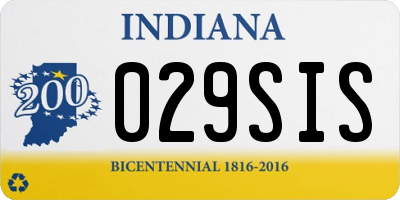 IN license plate 029SIS
