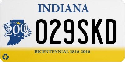 IN license plate 029SKD