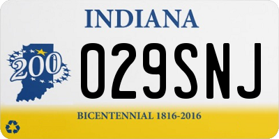 IN license plate 029SNJ
