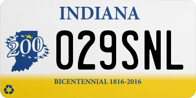 IN license plate 029SNL