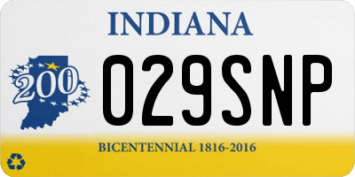 IN license plate 029SNP