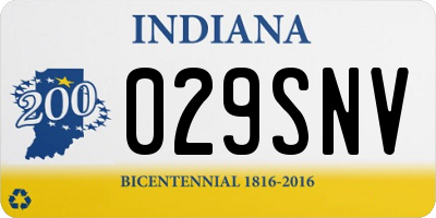 IN license plate 029SNV