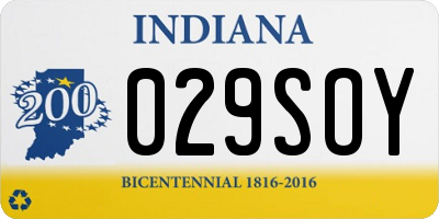 IN license plate 029SOY