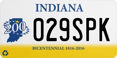 IN license plate 029SPK