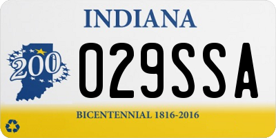 IN license plate 029SSA