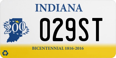 IN license plate 029ST