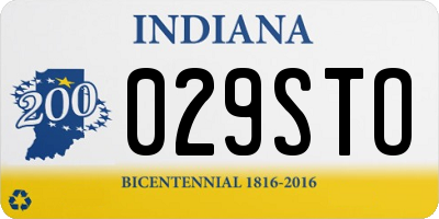 IN license plate 029STO