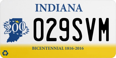 IN license plate 029SVM