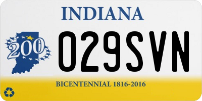 IN license plate 029SVN