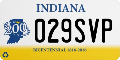 IN license plate 029SVP