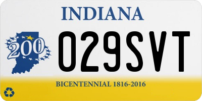 IN license plate 029SVT