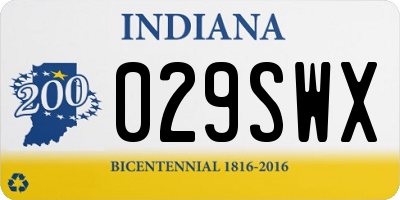 IN license plate 029SWX